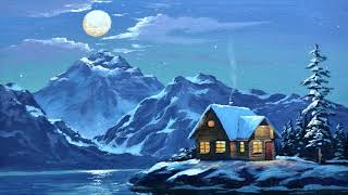 TUTORIAL / Acrylic Painting Landscape / Winter Moon Light  / JMLisondra