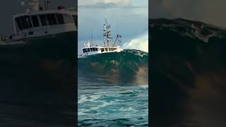 Did Something Go Wrong? Fishing Boat Struggles Behind Huge Waves!  #scaryocean #boat #escape