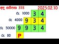 ada sampatha 318 today nlb lottery result 2025.02.10 අද සම්පත දිනුම් ප්‍රතිඵල 0318 lotherai