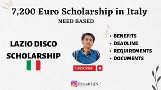 Lazio disco scholarship | Explained | Regional scholarship | Roma | Lazio region | Italy