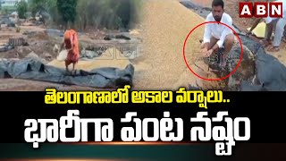 తెలంగాణాలో అకాల వర్షాలు..భారీగా పంట నష్టం | Huge Crops Lost Due To Rains In Telangana | ABN Telugu