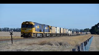 NR50+NR113 lead #6MP4 Melbourne to Perth container service through Langi Logan, Victoria.