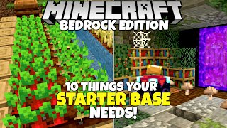 10 Simple Things EVERY Minecraft Starter Base NEEDS! Bedrock Edition