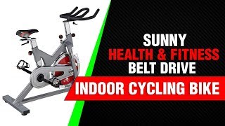 Sunny Health & Fitness SF-B1002 Belt Drive Indoor Cycling Bike, Grey   Review 2018