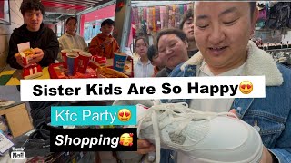 My nephew and niece got so happy😍||KFC party||shopping||last day😭#tibetanvloger#tibetanvolgger#bir