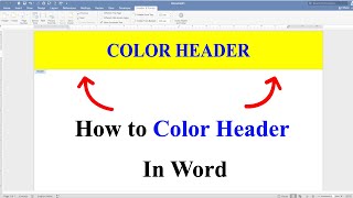 How to Color Header In Word
