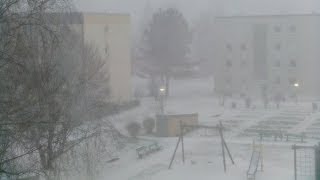 Wintereinbruch mit Schneesturm