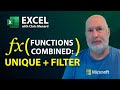 Combine the UNIQUE and FILTER functions in Excel