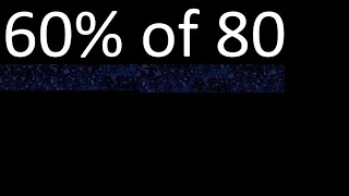 60% of 80 , percentage of a number . 60 percent of 80 . procedure