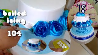 Simple debut cake design | Cake decorating | boiled icing