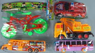 Unbox Satisfying Toy Cars Driving School Bus, Police Car, Trucks,