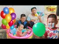 ALMA & ARFAN PLAY BALLOON IN WATER DADDY  FINGER FAMILY NURSERY RHYMES