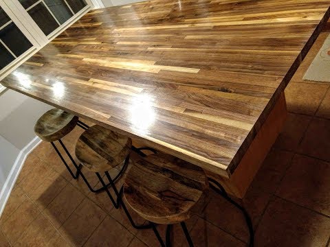Walnut butcher block counter Tung Oil finish Walnut butcher block counter Tung Oil finish