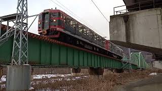 犀川橋梁　しなの鉄道115系通過動画