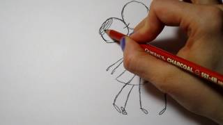 How Draw A Kissing Stick Couple