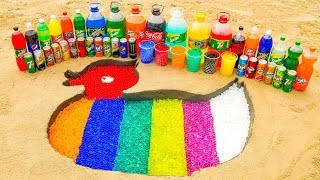 Experiment: How to make Rainbow Duck with Orbeez, Big Sprite, Coca Cola vs Mentos and Popular Sodas