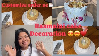 Cake cream da karamba maongda flavour essence use taogani with Rasmalai decoration 😍♥️🎂 #viralvideo