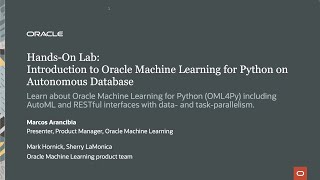Hands-On Lab: Introduction to Oracle Machine Learning for Python on Autonomous Database