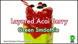 Layered Acai Berry Green Smoothie [Vegan]