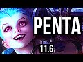 JINX & Seraphine vs TRISTANA & Nautilus (ADC) (DEFEAT) | Penta, Rank 1 Jinx | BR Challenger | v11.6