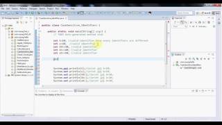 java identifiers and its rules by example