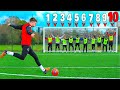 1 PRO FOOTBALLER vs 10 GOALKEEPERS - Who Wins?