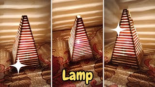 Night lamp making with ice cream sticks #beautiful table lamp #trending #decor #creative #craft #4k