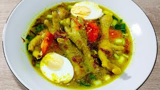 Resep Soto Ceker Ayam Spesial Lembut Lumer di Mulut | Kuahnya Segar Anti Amis