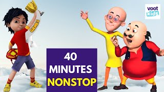 Motu Patlu + Shiva | 40 Minutes Non-Stop | Cartoon Videos For Kids | Voot Kids