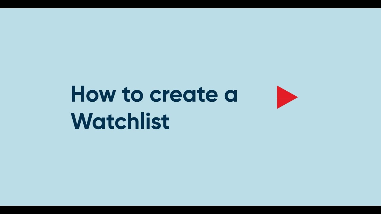 How To Create A Watchlist - YouTube