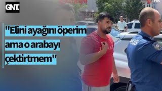 Aksaray'da Hatalı Park Eden Sürücü ve Polisin Tartışması