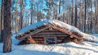 4 DAYS I HIDE FROM THE COLD IN THE DUGOUT/REPLACED THE DOOR / FISHING / ASMR