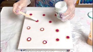 Dutch Pour Blooms On A BEAUTIFUL Pearl Base 🌸 acrylic paint pour, abstract fluid