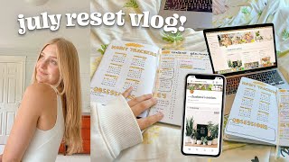 MONTHLY RESET ROUTINE | getting organized for july, bullet journaling, Notion template, & more!!