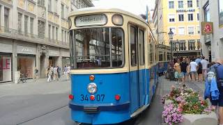 Munich trams with an oldtimer in the mix