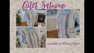 Vest / Cardigan SATURNO, crochet for women, men, children, any size without calculations