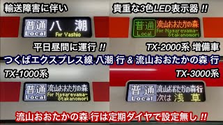 【TX線の流山おおたかの森 行は定期ダイヤで設定無し ‼︎ 】つくばエクスプレス線 普通 八   潮 行 \u0026 普通 流山おおたかの森 行 , 地上区間線路内支障に伴う折り返し運転で一時的に運行される…