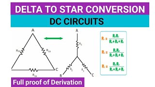 Delta to Star Conversion | Full Proof Of Derivation | BEE