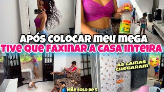 A CASA FICOU CHEIA DE CABELO😰|FAXINA PESADA NA SALA E COZINHA|A CAMA DAS CRIANÇAS CHEGOU