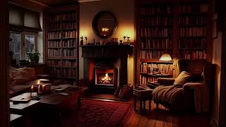 Goodbye Lassitude with Heavy Rain \u0026 Fireplace Sounds | Cozy Room Ambience for Deep Sleep