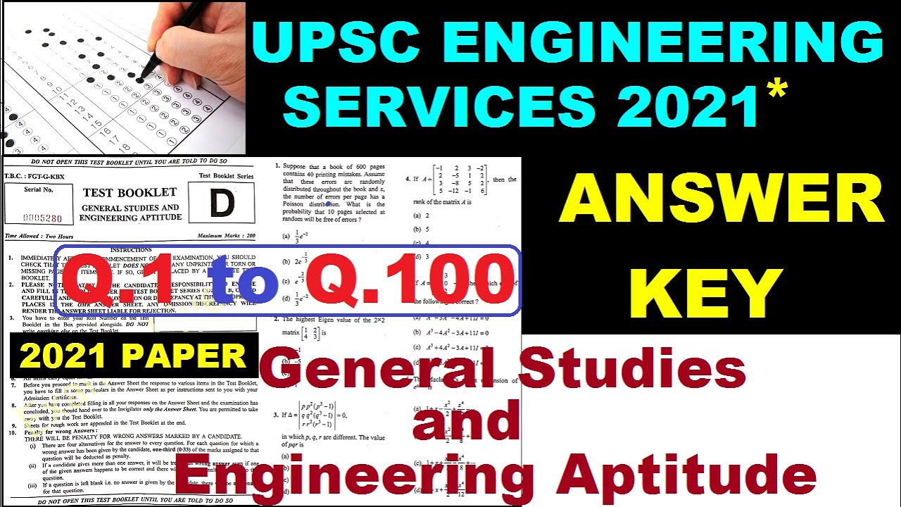 ESE Prelims 2021 ''GS'' Paper Answer Key | General Studies And ...