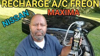 RECHARGE A/C FREON IN YOUR NISSAN MAXIMA #recharge, #freon first take car review #nissan #maxima