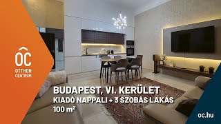 Kiadó nappali + 3 szobás exkluzív, légkondicionált lakás - Budapest, VI. kerület - 100 nm