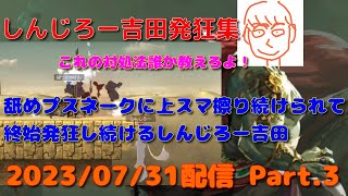 舐めプスネークに上スマ擦り続けられて終始発狂し続けるしんじろー吉田【公認_しんじろー吉田切り抜き】発狂ASMR 2023/07/31配信 Part.3