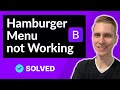 Bootstrap 5 Hamburger Menu not Working (SOLVED)