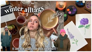 WINTER WEEKLY VLOG - Grey January days, barista shift, work from home, knitting dates \u0026 being cre...