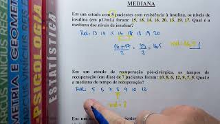 Exercícios Resolvidos de Mediana em Bioestatística #estatistica #matemática