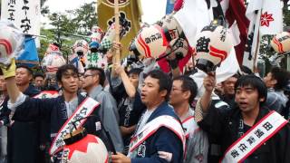 掛塚まつり2013 遠州掛塚貴船神社祭典 疾走!!御神楽、竹馬神社到着