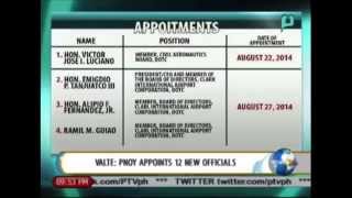 [NewsLife] Valte: President Aquino appoints 12 new officials  || Sept. 22, 2014