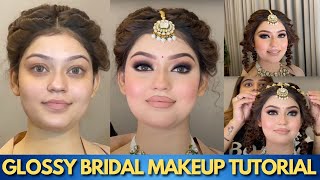 BOLD GLOSSY BRIDAL MAKEUP TUTORIAL by @Sakshi Gupta Makeup Studio \u0026 Academy in simple steps #makeup